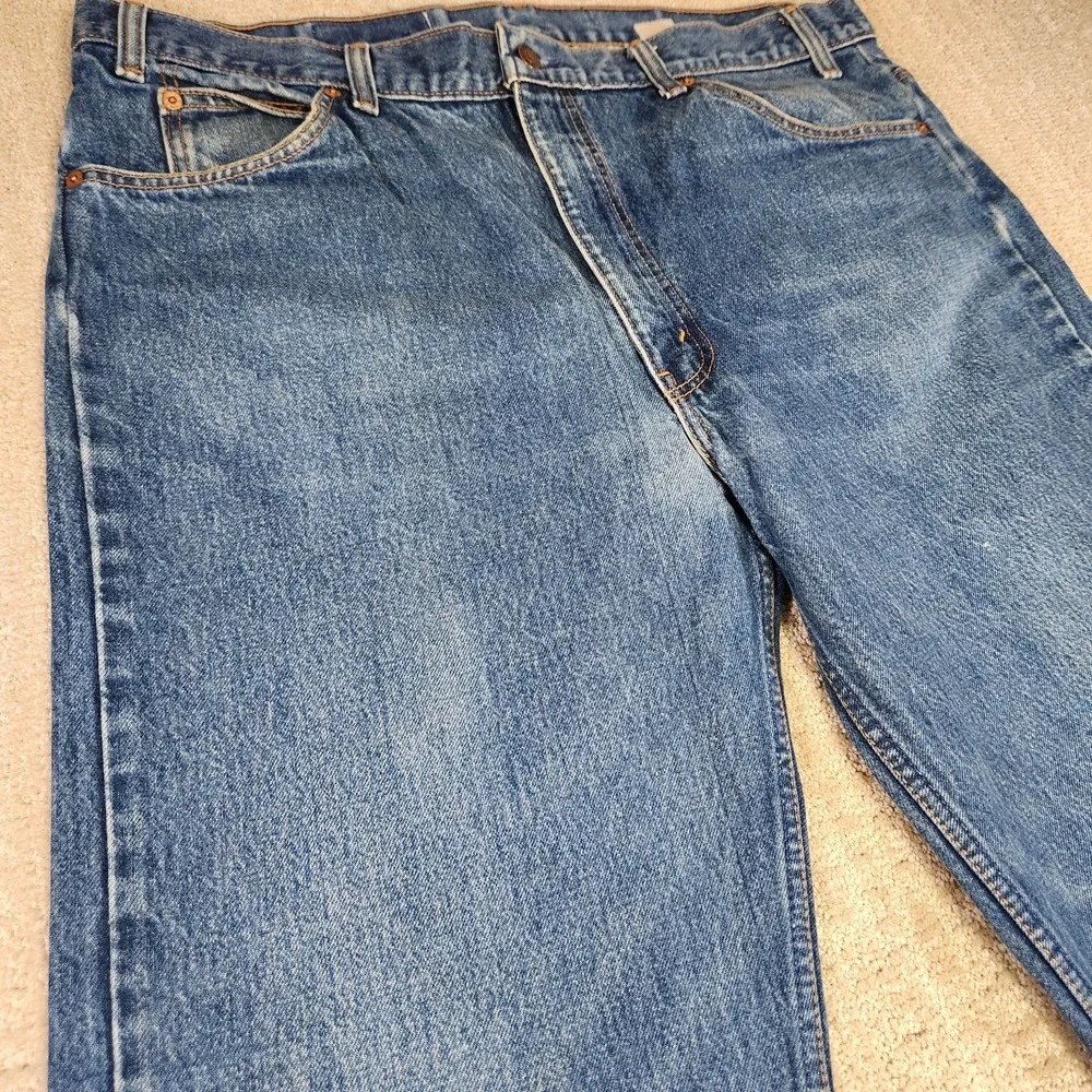 Vintage Levis 505 Jeans Men 38x34 READ* Orange Tab Denim Straight Leg Whiskers